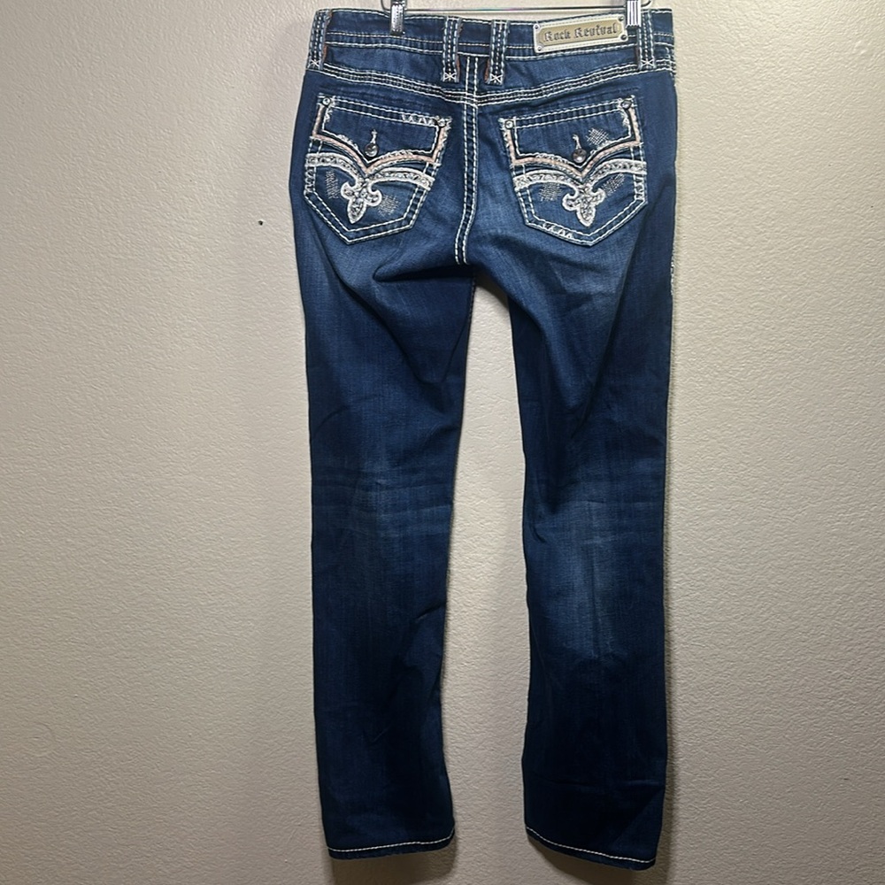 Rock Revival Women's Faded Dark Indigo Straight Leg Jeans - Picture 6 of 13